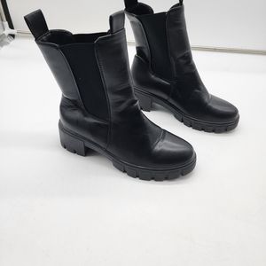 Black Lug Sole Platform Boots